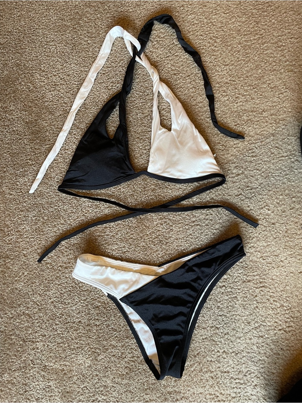 Victoria's Secret Black & White Reversible Triangle Bikini